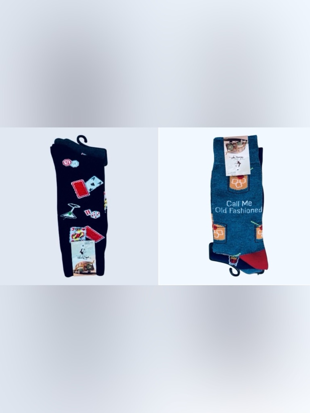 Novelty Socks Mens Panama Jack Cocktail & Card Pattern Socks 4 pairs